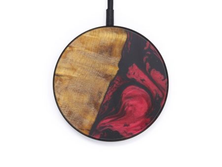 Circle Wood+Resin Wireless Charger - Karoly (Dark Red, 597967) Fashion