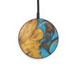 Circle Wood+Resin Wireless Charger - Clayton (Teal & Gold, 598010) on Sale