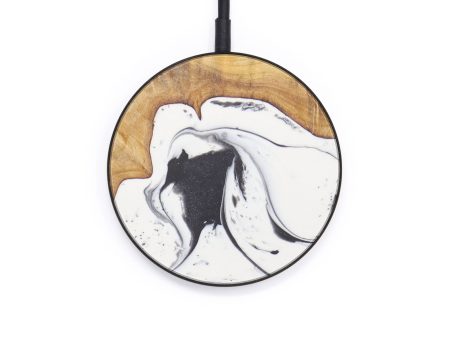 Circle Wood+Resin Wireless Charger - Clyde (Black & White, 599189) Online Sale