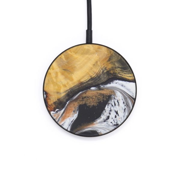 Circle Wood+Resin Wireless Charger - Jeremy (Black & White, 597748) For Discount