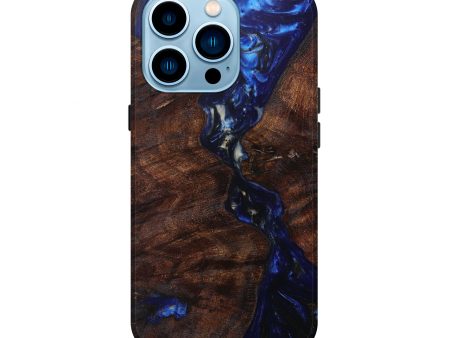 iPhone 14 Pro Wood+Resin Live Edge Phone Case - Harlie (Dark Blue, 597302) Discount