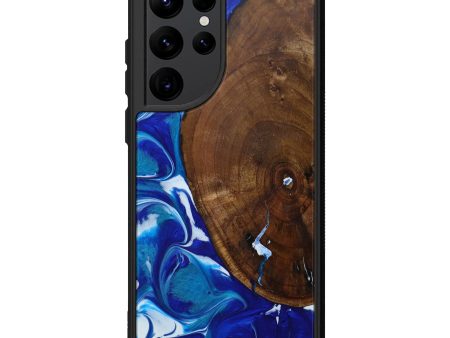 Galaxy S22 Ultra Wood+Resin Phone Case - Kiyoon (Dark Blue, 601927) on Sale