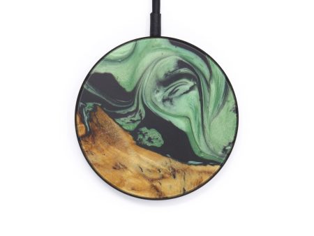 Circle Wood+Resin Wireless Charger - Bria (Dark Green, 599318) Online now