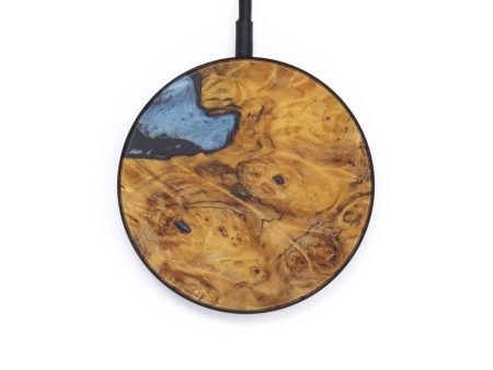 Circle Wood+Resin Wireless Charger - Micah (Dark Blue, 598572) Fashion