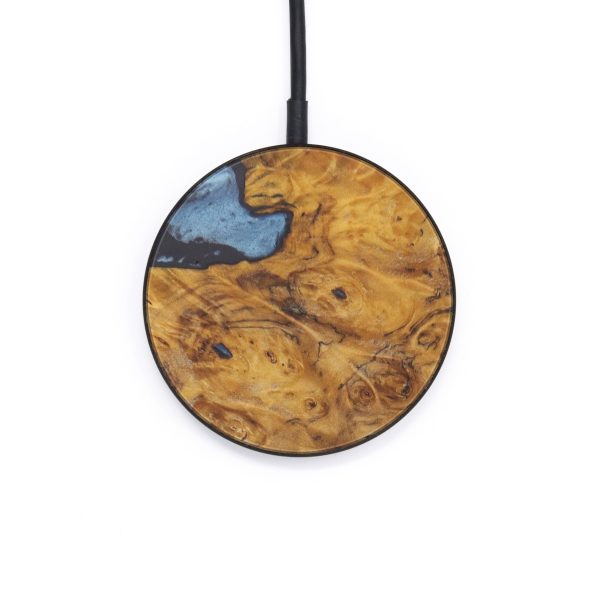 Circle Wood+Resin Wireless Charger - Micah (Dark Blue, 598572) Fashion