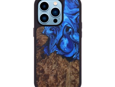 iPhone 14 Pro Wood+Resin Phone Case - Vince (Dark Blue, 598077) Online Sale