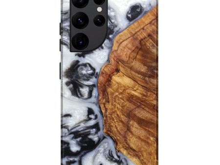 Galaxy S22 Ultra Wood+Resin Live Edge Phone Case - Kerri (Black & White, 596322) on Sale