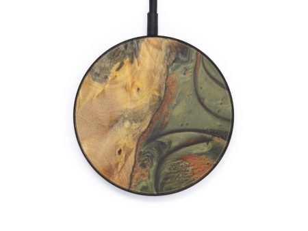 Circle Wood+Resin Wireless Charger - Amos (Dark Green, 597775) For Cheap