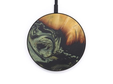 Circle Wood+Resin Wireless Charger - Melloney (Dark Green, 597780) For Discount