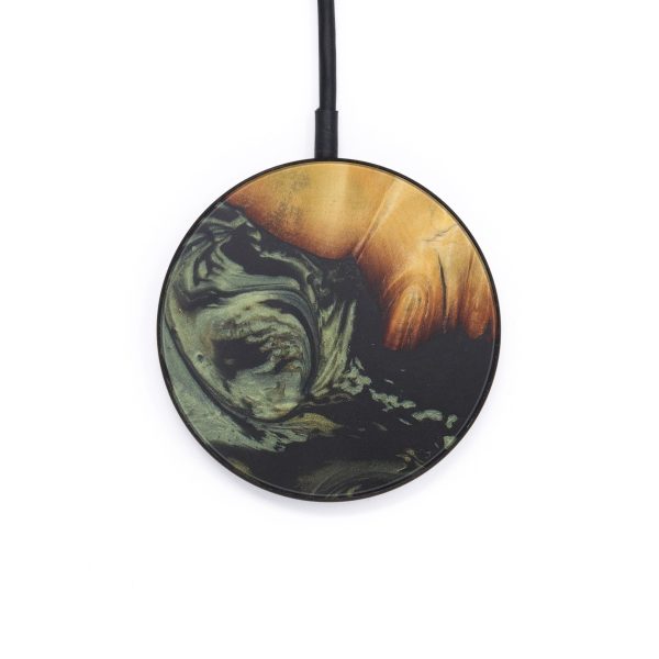 Circle Wood+Resin Wireless Charger - Melloney (Dark Green, 597780) For Discount