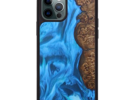 iPhone 12 Pro Wood+Resin Phone Case - Chie (Light Blue, 599674) For Discount