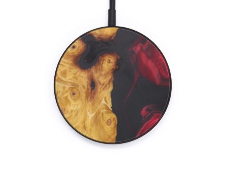 Circle Wood+Resin Wireless Charger - Zoe (Dark Red, 597965) For Cheap