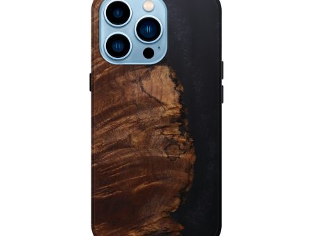 iPhone 14 Pro Wood+Resin Live Edge Phone Case - Aldo (Pure Black, 596626) Online now