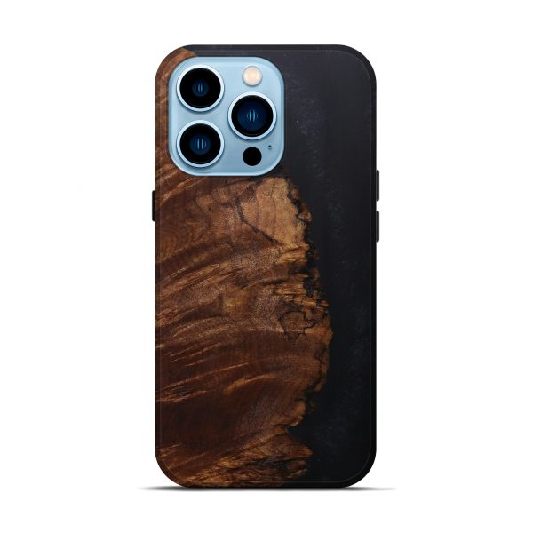 iPhone 14 Pro Wood+Resin Live Edge Phone Case - Aldo (Pure Black, 596626) Online now