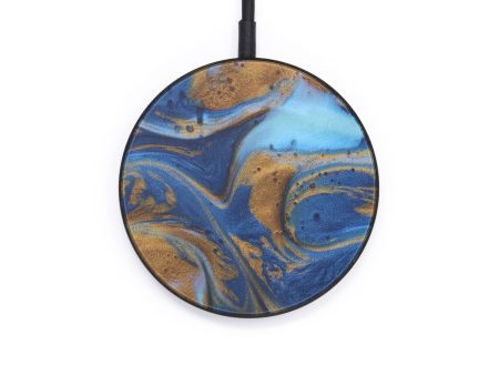 Circle ResinArt Wireless Charger - Norry (Teal & Gold, 598004) Online Sale