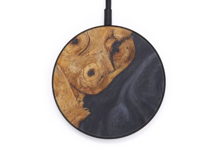 Circle Wood+Resin Wireless Charger - Prabir (Pure Black, 599197) Discount