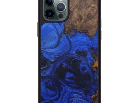 iPhone 12 Pro Wood+Resin Phone Case - Aloisia (Dark Blue, 597464) Sale