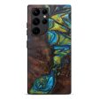 Galaxy S22 Ultra Wood+Resin Live Edge Phone Case - Salli (Teal & Gold, 597253) Supply