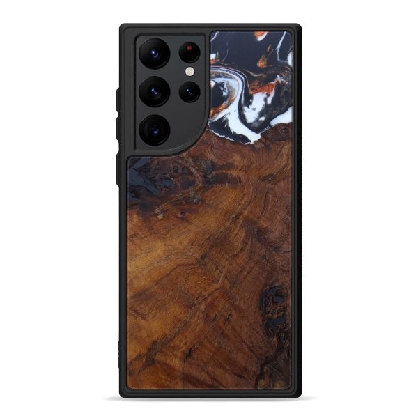 Galaxy S22 Ultra Wood+Resin Phone Case - Courtney (Black & White, 601672) Cheap