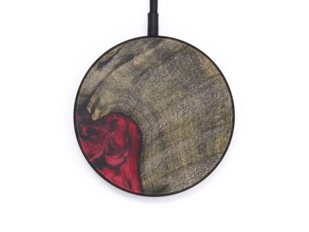 Circle Wood+Resin Wireless Charger - Martelle (Dark Red, 599839) on Sale