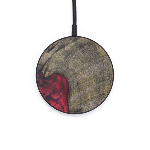 Circle Wood+Resin Wireless Charger - Martelle (Dark Red, 599839) on Sale