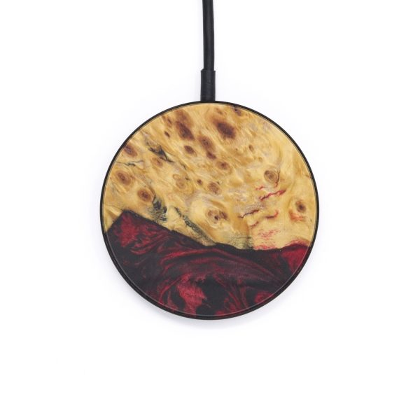 Circle Wood+Resin Wireless Charger - Kimmi (Dark Red, 599341) Fashion