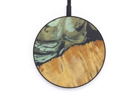 Circle Wood+Resin Wireless Charger - Hanhb (Dark Green, 599312) Hot on Sale