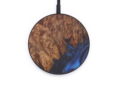 Circle Wood+Resin Wireless Charger - Thrift (Dark Blue, 599339) on Sale