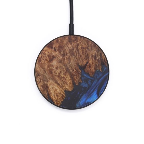 Circle Wood+Resin Wireless Charger - Thrift (Dark Blue, 599339) on Sale