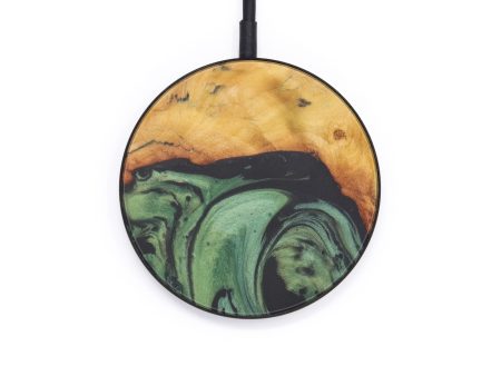 Circle Wood+Resin Wireless Charger - Brande (Dark Green, 599313) Online Sale