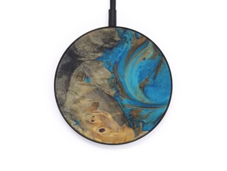 Circle Wood+Resin Wireless Charger - Eileen (Teal & Gold, 596879) Discount