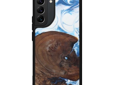 Galaxy S22 Plus Wood+Resin Phone Case - Megen (Light Blue, 599681) For Cheap