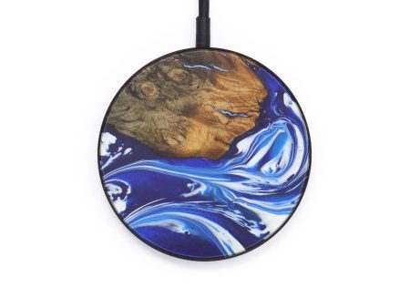 Circle Wood+Resin Wireless Charger - Sylvio (Dark Blue, 599291) Hot on Sale