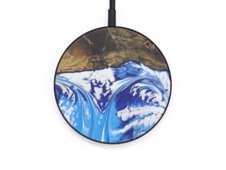 Circle Wood+Resin Wireless Charger - Abe (Light Blue, 599845) Online Sale