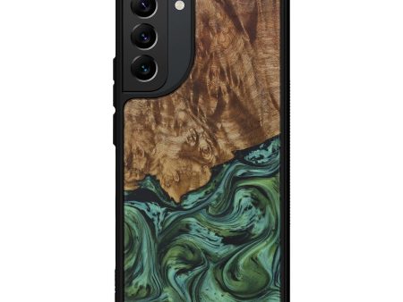 Galaxy S22 Plus Wood+Resin Phone Case - Jesica (Dark Green, 596818) on Sale