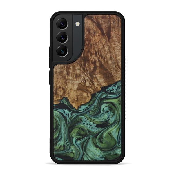 Galaxy S22 Plus Wood+Resin Phone Case - Jesica (Dark Green, 596818) on Sale