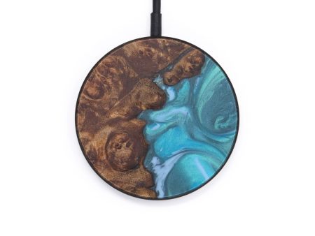 Circle Wood+Resin Wireless Charger - Kanya (Light Blue, 597974) Sale