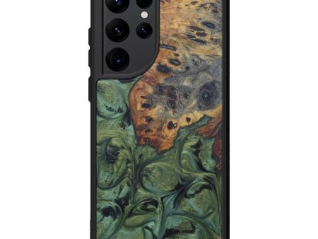 Galaxy S22 Ultra Wood+Resin Phone Case - Ariella (Dark Green, 598909) Online Sale