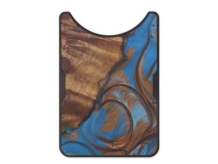 Alloy Wood+Resin Wallet - Paulina (Teal & Gold, 597670) For Sale