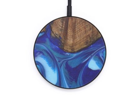 Circle Wood+Resin Wireless Charger - Elfreda (Dark Blue, 599308) Online