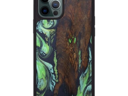 iPhone 12 Pro Max Wood+Resin Phone Case - Ashu (Dark Green, 598142) Online Hot Sale