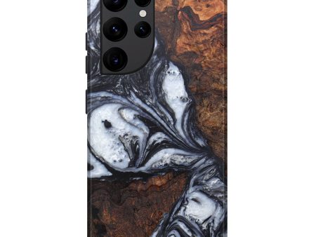 Galaxy S22 Ultra Wood+Resin Live Edge Phone Case - Gwenni (Black & White, 596314) Online now