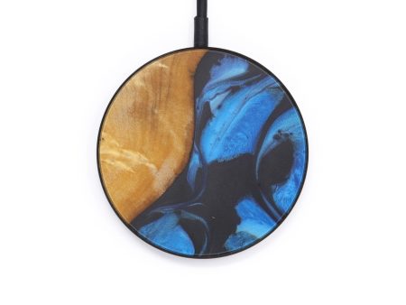 Circle Wood+Resin Wireless Charger - Emmy (Dark Blue, 597819) Cheap