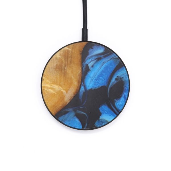 Circle Wood+Resin Wireless Charger - Emmy (Dark Blue, 597819) Cheap