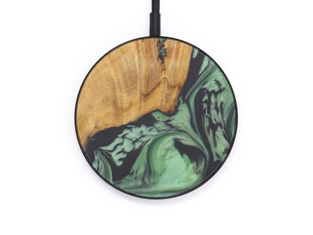 Circle Wood+Resin Wireless Charger - Liane (Dark Green, 599343) For Cheap