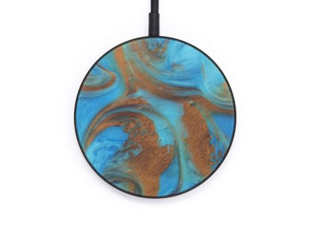 Circle ResinArt Wireless Charger - Augusta (Teal & Gold, 599342) Online now