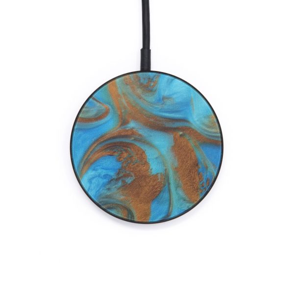 Circle ResinArt Wireless Charger - Augusta (Teal & Gold, 599342) Online now