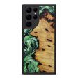 Galaxy S22 Ultra Wood+Resin Phone Case - Deeanne (Dark Green, 601363) on Sale