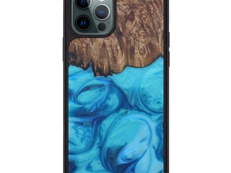 iPhone 12 Pro Wood+Resin Phone Case - Chelsie (Light Blue, 599700) Hot on Sale