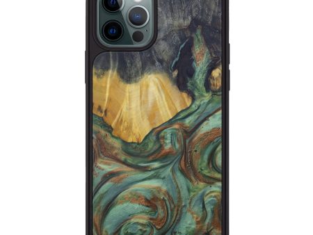 iPhone 12 Pro Wood+Resin Phone Case - Midge (Dark Green, 598880) Hot on Sale